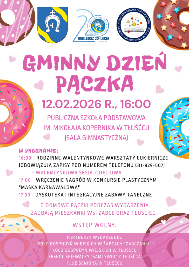 Plakat zapraszający na Gminny Dzień Pączka