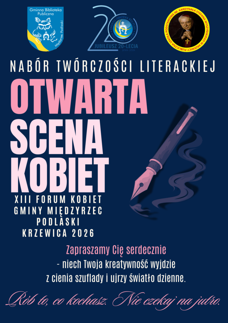 Plakat o naborze twórczości literackiej - Otwarta Scena Kobiet