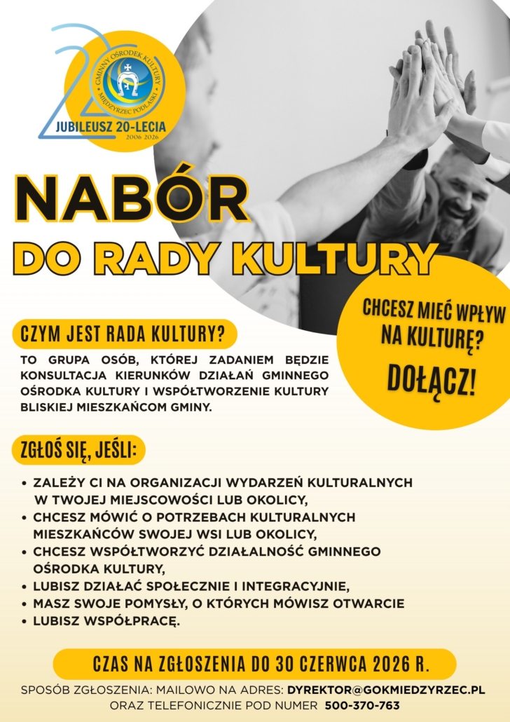 Plakat informujący o naborze do Rady Kultury