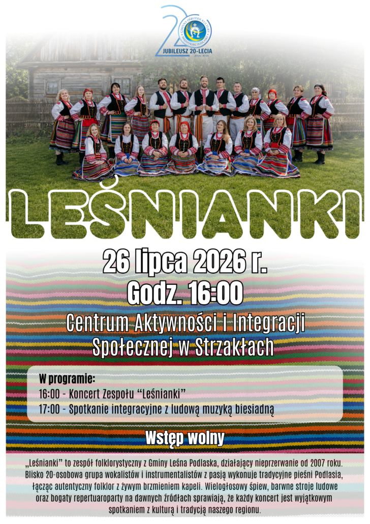 Plakat zapraszający na koncert zespołu "Leśnianki"